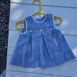 Elegant Blue Kids Formal Dress with Floral Embroidery